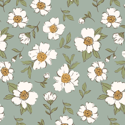 Sweet Peonies in Sage