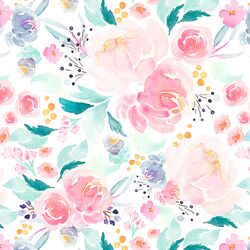 Mermaid Floral in Lagoon