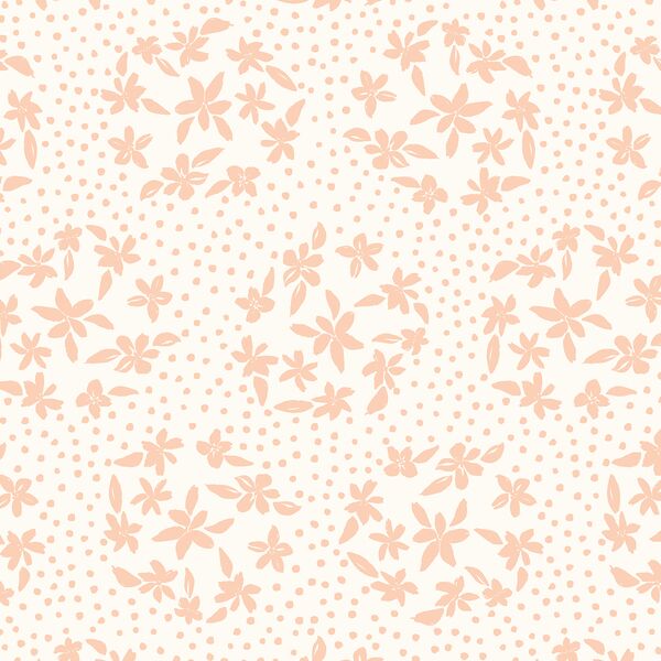 Floral Dot Silhouette in Soft Blush on Ivory