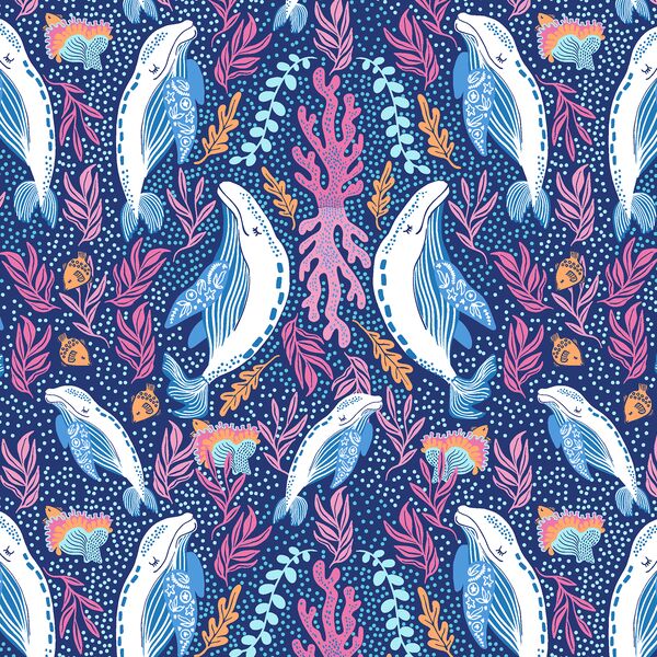 A Whale Dream in Blue Depths