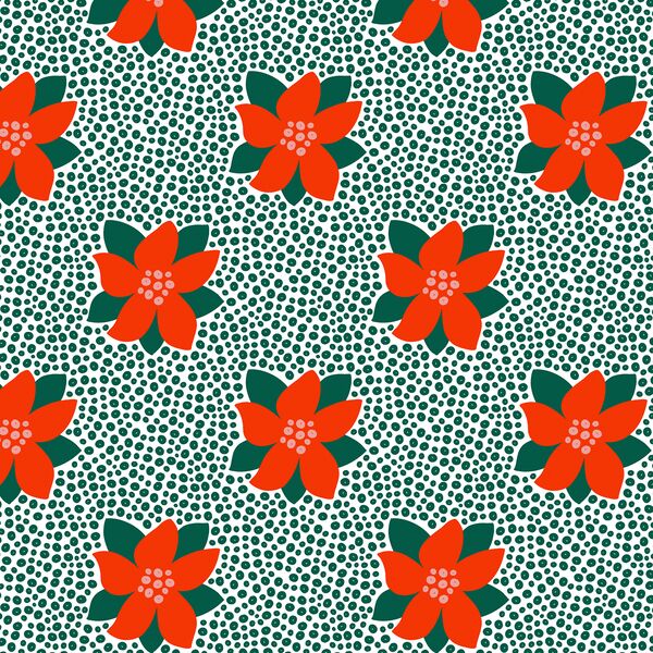 Poinsettia Patch in Frost White