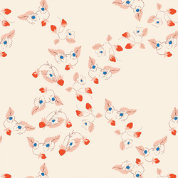 Small Berry Tendrils in Rouge