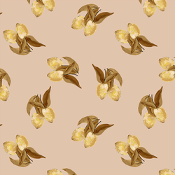 Vintage Lemons in Dusty Pink