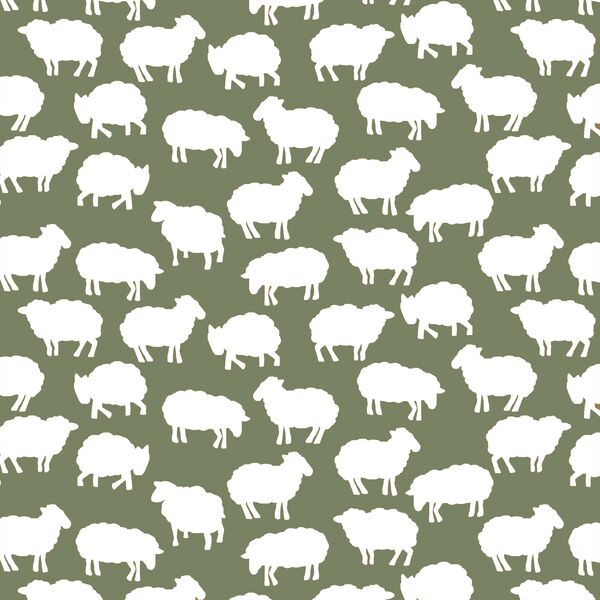 Sheep Silhouette in Olive
