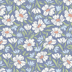 Fallen Blooms in Twilight Blue