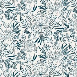 Floral Sketch in Sweet Cream