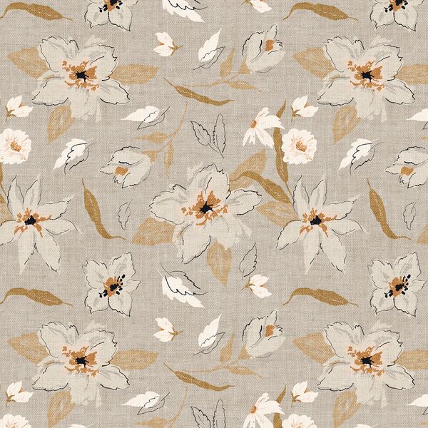 Freehand Floral in Dove Grey
