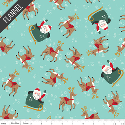 Reindeer Toss Flannel in Aqua