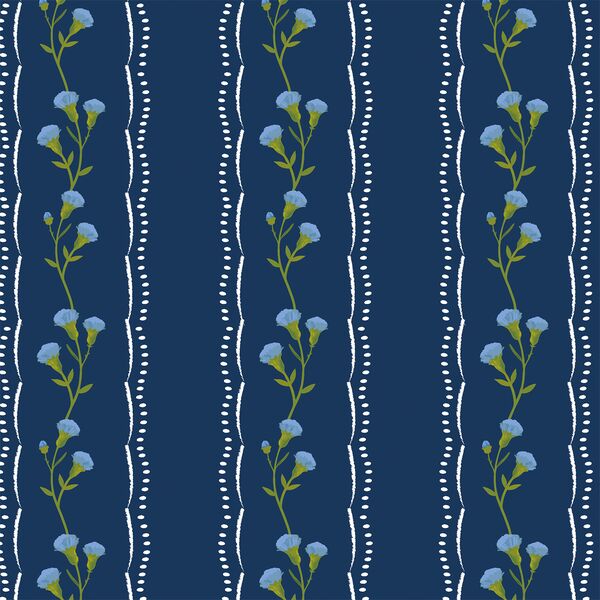 Coastal Stripe in Ocean Blue
