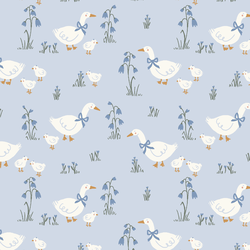 Flock in Pond Blue
