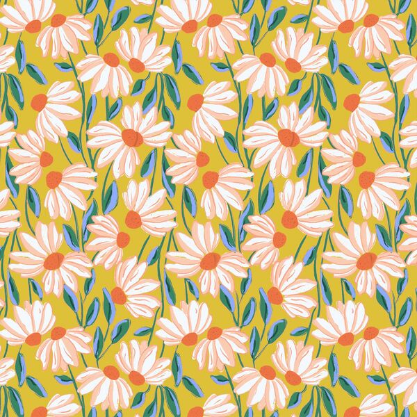 Wild Daisies in Mustard Yellow