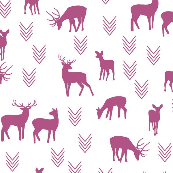 Deer Silhouette in Azalea on White