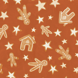Gingerbread Christmas Cookies in Brushed Rust Red
