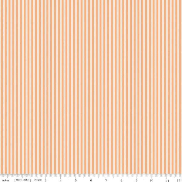 1/8" Stripe in Marmalade on Ivory