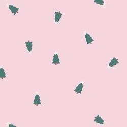 Tiny Tossed Christmas Trees in Pink Floss