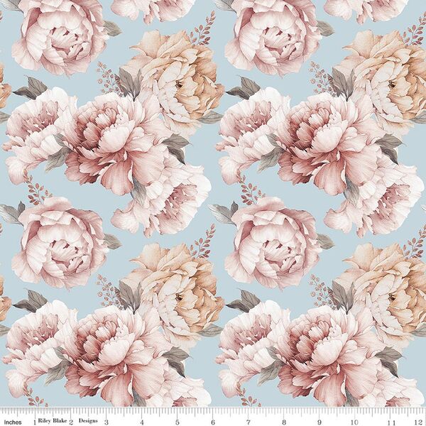 Peonies in Blue