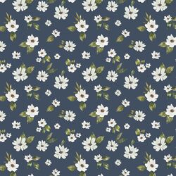 White Flowers in Navy