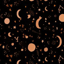 Celestial Moonlight and Hearts in Nighttime