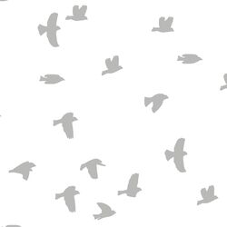 Flock Silhouette in Pebble on White