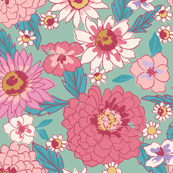Hazy Garden in Teal