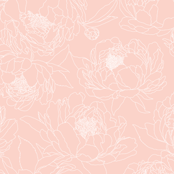 Large Sketched Garden in Pink Petal