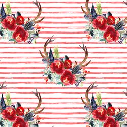 Small Boho Winter Horns in Peppermint Stripe