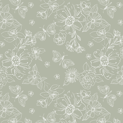 Sketched Florals in Soft Sage