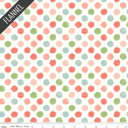 Dots Flannel in White