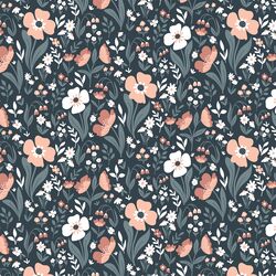 Friendly Floral in Midnight Sky