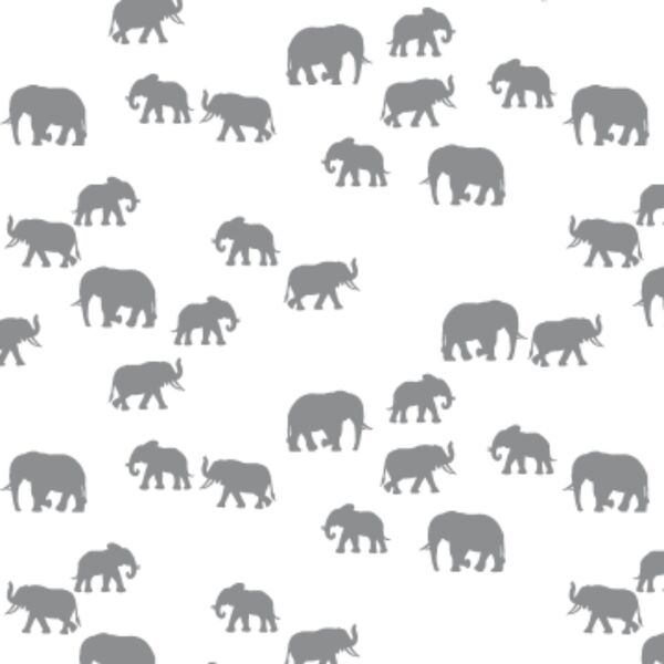 Elephant Silhouette in Smoke on White