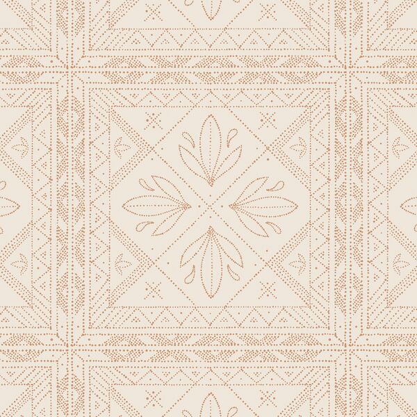 Dotted Tile in Tawny on Cream