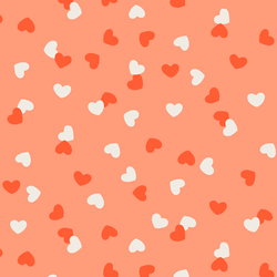 Confetti Hearts in Coral Pink