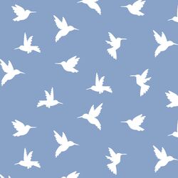 Hummingbird Silhouette in Cornflower