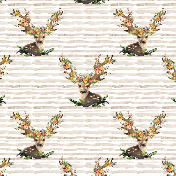 Large Meadow Deer in Tan Stripe