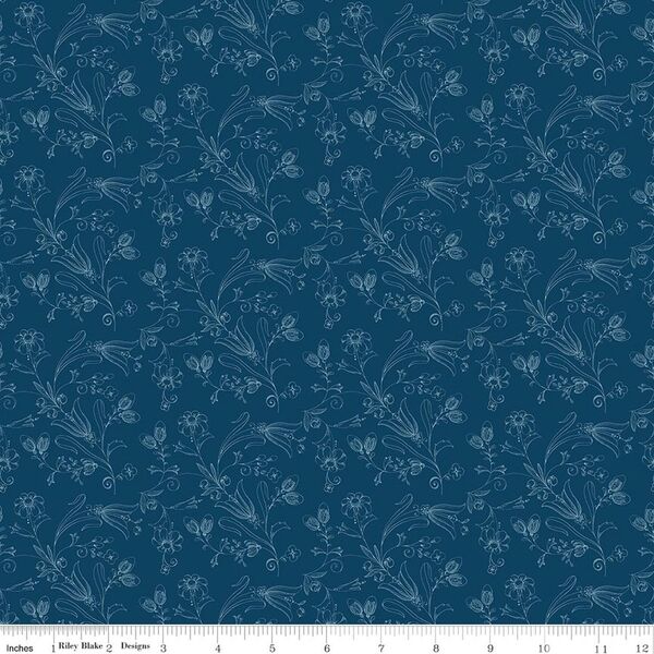 Flower Vines in Blue