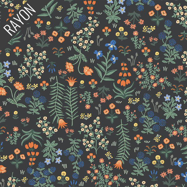 Menagerie Garden Rayon in Black
