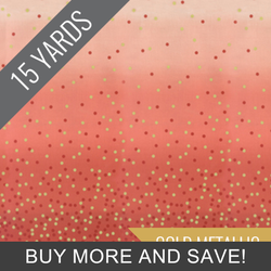 Ombre Confetti Metallic in Persimmon - 15 Yard Bolt