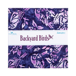 Expressions Batiks Backyard Birds 10" Square Pack