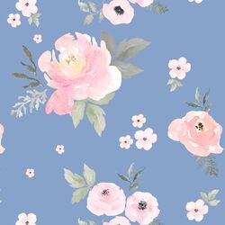 Sweet Blush Roses in Cornflower