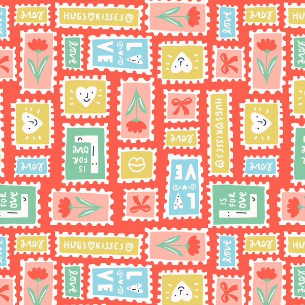 Happy Stamps in Tomato Red