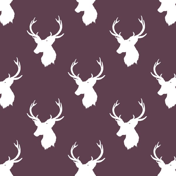 Little Stag Silhouette in Eggplant