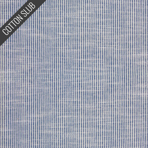 Cotton Slub in Woad Blue Stripe