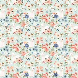 Little Blooming Llamas in Airy Blue