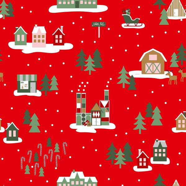 North Pole Village in Holly Berry