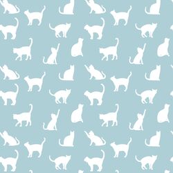 Cat Silhouette in Powder Blue
