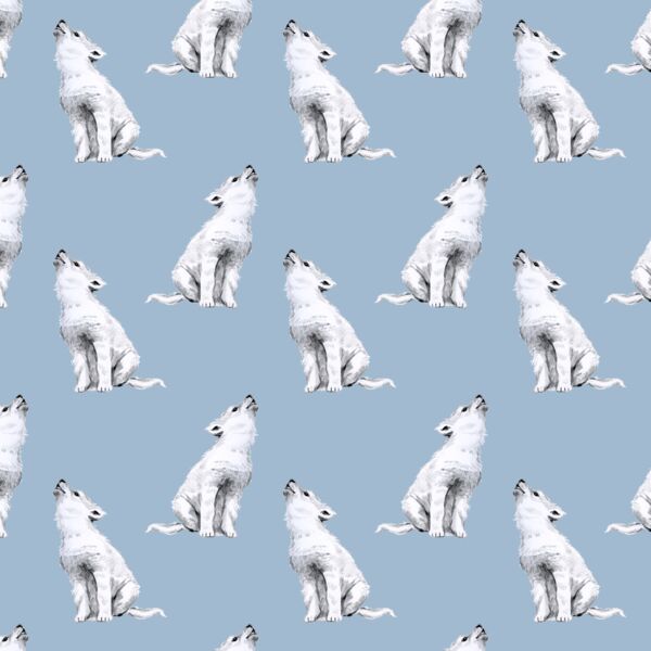 Little Arctic Wolf in Winter Blue