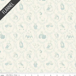 Peter Rabbit and Friends Toile Flannel in Cloud
