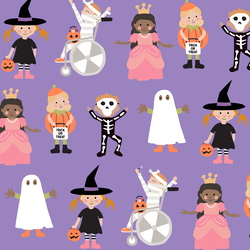 Halloween Kids in Purple Glow