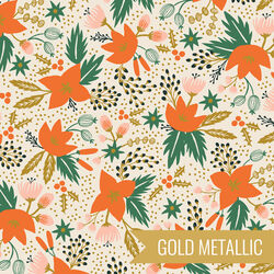 Poinsettia in Cream Metallic