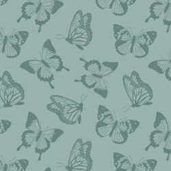 Fluttering Butterfly in Soft Teal